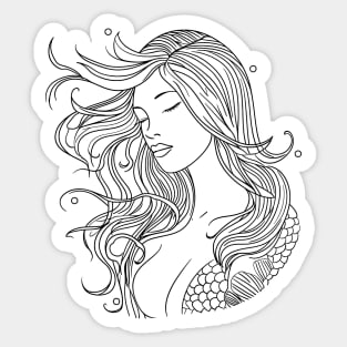 Dark mermaid lines Sticker